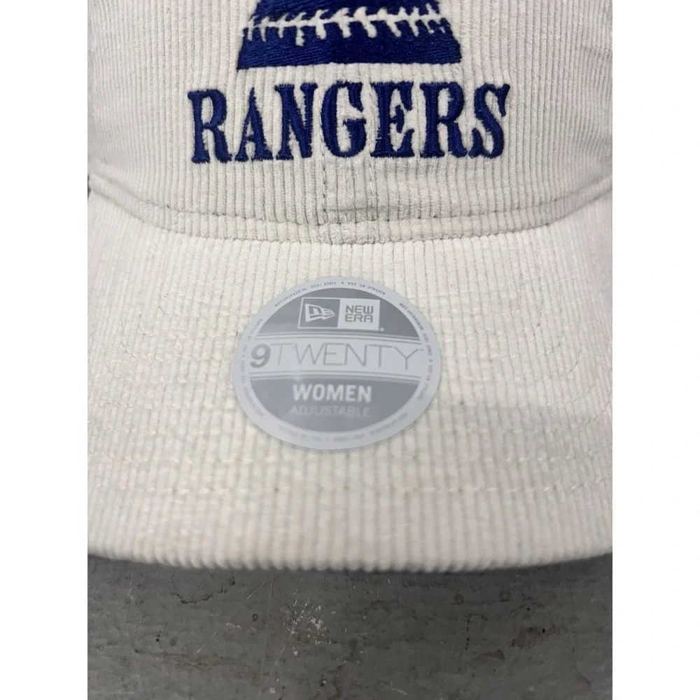New Era Texas Rangers Womens 9TWENTY Adjustable Corduroy Hat Cream MLB Cap‎